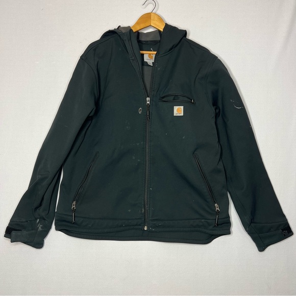 Carhartt Other - Carhartt Black Crowley Jacket Hooded Lined Rugged Flex Work Mens Size L